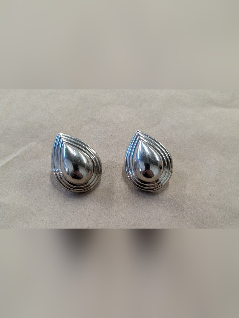 Vintage Sterling Silver Teardrop Earrings